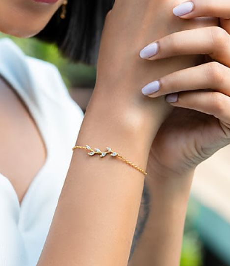 Trailing Vines Bracelet in Gold Plated  Silver
