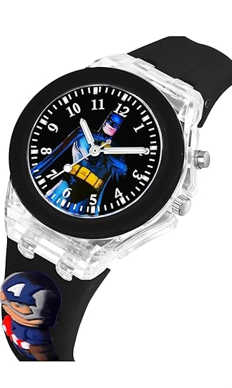 3D Cartoon Analogue LED Luminous 7 Multicolour Glowing Disco Lights Kid's Gift Watch For Boys and Girls of Age 3-13 Years | Sweat Proof Soft Silicone Rubber Strap Band | kids watches for 2 - 5 years digital black | light watch for kids boys 5 - 8
