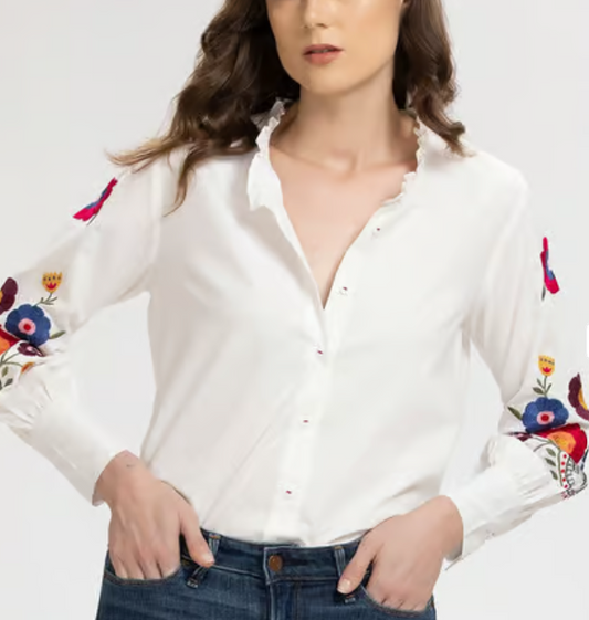 White V Neck Top